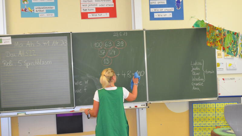 Beispiel: Mitarbeiterin in der Schulreinigung